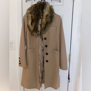 Wool warm winter khaki coat.